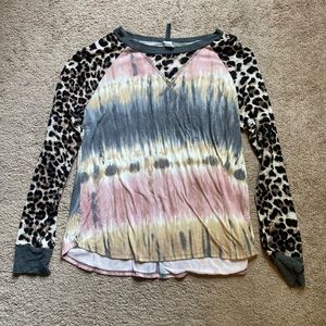 Long sleeve tye dye cheetah shirt